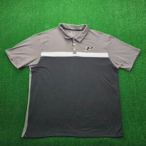 Purdue Boilermakers Polo Shirt Mens 2XL Gray‎ Short Sleeve Colosseum NCAA
